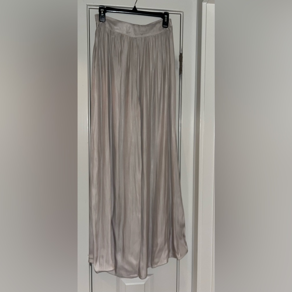 Silky maxi split skirt